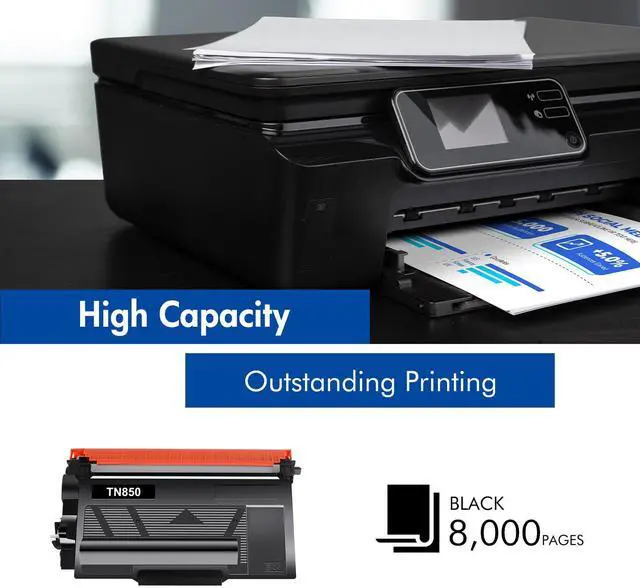 Alt view image 3 of 6 - TN-850 TN850 Toner Cartridge Compatible for Brother HL-L6200DW MFC-L5850DW | Compatible for Brother TN 850 TN820 High Yield Black for HL-L6200DW MFC-L5850DW MFC-L5900DW HL-L5100DN Printer Ink 2-Pack
