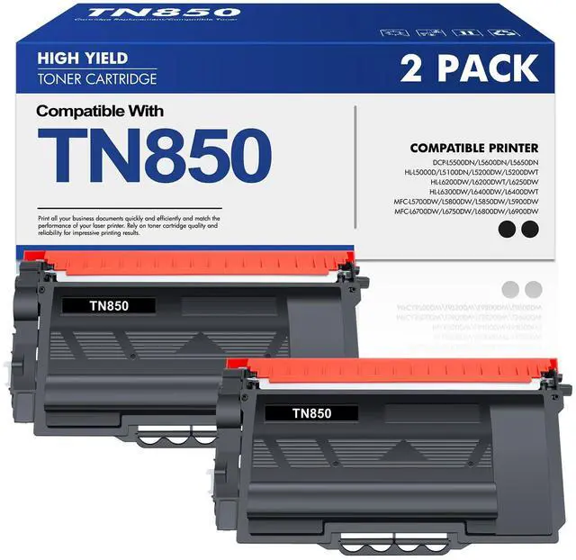 Main image of TN-850 TN850 Toner Cartridge Compatible for Brother HL-L6200DW MFC-L5850DW | Compatible for Brother TN 850 TN820 High Yield Black for HL-L6200DW MFC-L5850DW MFC-L5900DW HL-L5100DN Printer Ink 2-Pack