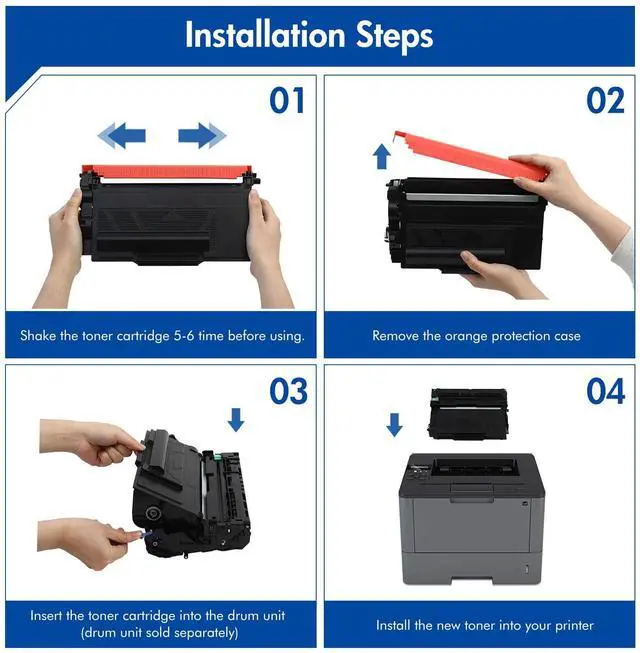 Alt view image 6 of 6 - TN-850 TN850 Toner Cartridge Compatible for Brother HL-L6200DW MFC-L5850DW | Compatible for Brother TN 850 TN820 High Yield Black for HL-L6200DW MFC-L5850DW MFC-L5900DW HL-L5100DN Printer Ink 2-Pack