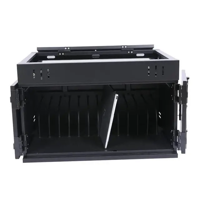 Alt view image 7 of 7 - 12 Device Portable Tabletop Charging Cart with Lock |Up to 17" Screen | Portable Charging Station for iPads, Tablets, Chromebooks and Laptop Computers for Classroom or Office