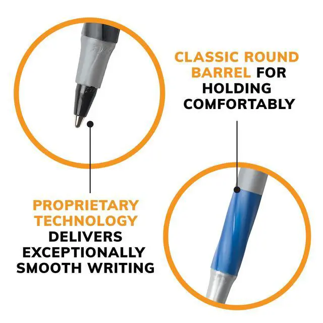 Alt view image 7 of 7 - Round Stic Grip Xtra Comfort Assorted Colors Ballpoint Pens, Medium Point (1.2mm), 36-Count Pack, Perfect Writing Pens With Soft Grip for Superb Comfort and Control, Pack of 18
