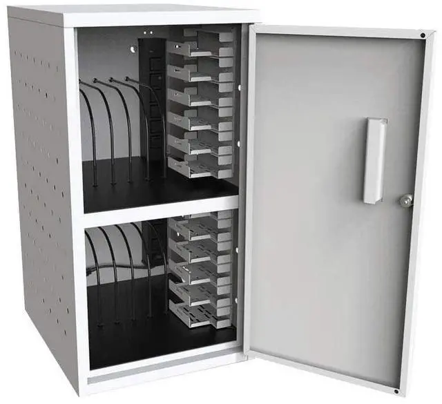 Main image of 12 Capacity Secure Tablet Charging Box with mounting hardware for drywall Surfaces Included