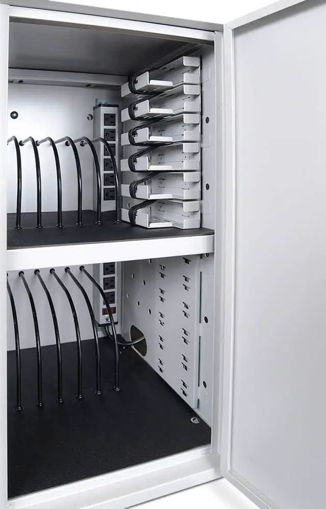Alt view image 4 of 7 - 12 Capacity Secure Tablet Charging Box with mounting hardware for drywall Surfaces Included