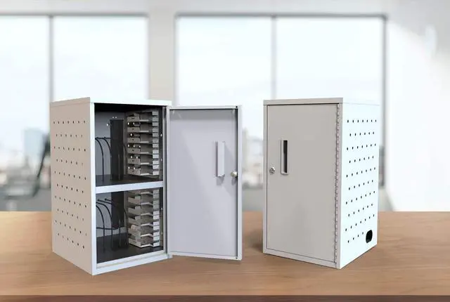 Alt view image 6 of 7 - 12 Capacity Secure Tablet Charging Box with mounting hardware for drywall Surfaces Included