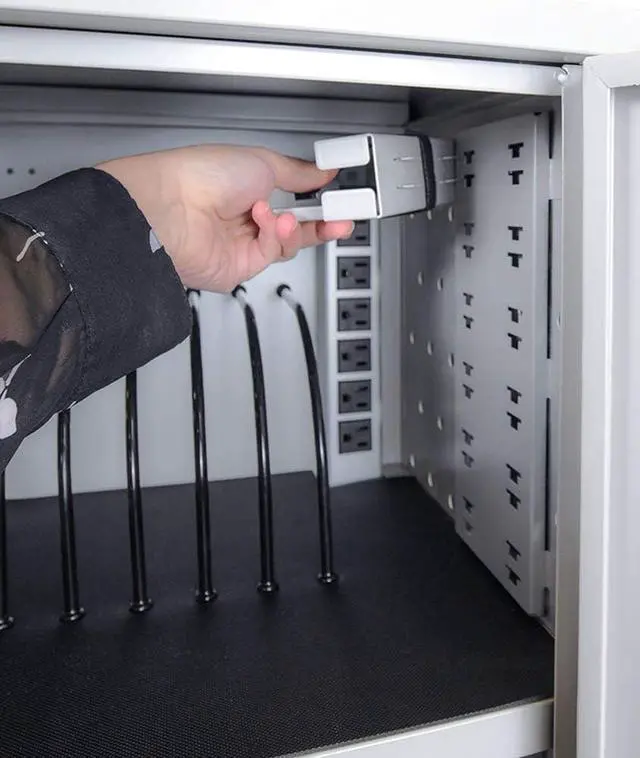 Alt view image 7 of 7 - 12 Capacity Secure Tablet Charging Box with mounting hardware for drywall Surfaces Included