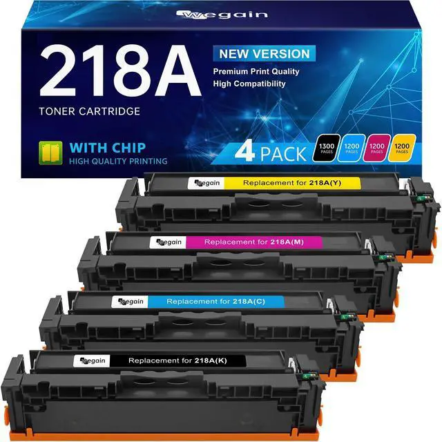 Main image of 218A Toner Cartridges with Chip Compatible for HP 218A 218X 218 W2180A W2180X W2181A W2182A W2183A Replacement, for HP Color Pro MFP 3201dw, MFP 3301cdw 3301fdw 3301sdw, 4 Color Pack