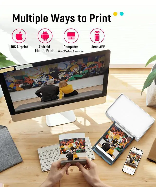 Alt view image 7 of 7 - M100 4x6'' Photo Printer, Phone Printer 100 Sheets & 3 Cartridges, Full-Color Photo, Portable Instant Photo Printer for iPhone Android, Thermal Dye Sublimation, Wi-Fi Picture Printer 100 Papers