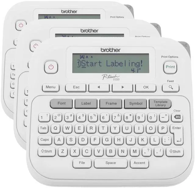 Main image of P-Touch PTD220 Home/Office Everyday Label Maker | Prints TZe Label Tapes up to ~1/2 inch White (Pack of 3)