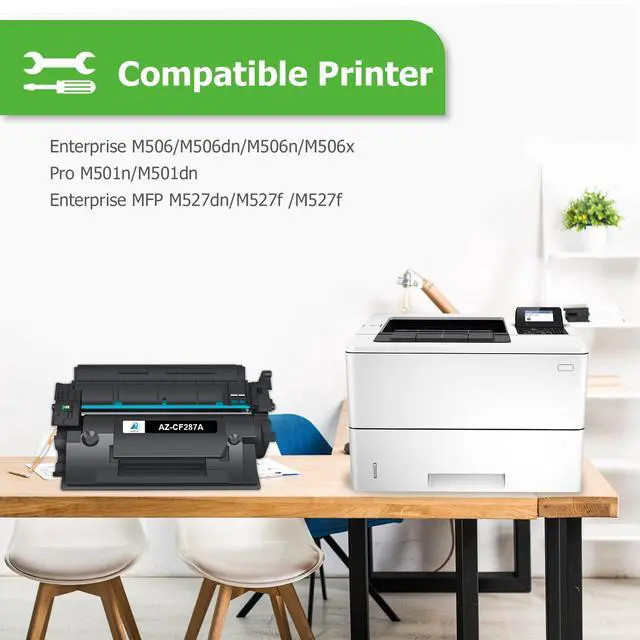 Alt view image 2 of 7 - CF287A 87A Black Toner Cartridge 87X CF287X M501 M506 4 Pack | Compatible for HP LaserJet Enterprise Pro M506 M501 M501dn M506dn M506n M506x MFP M527dn M527f M527 Series Printer Ink