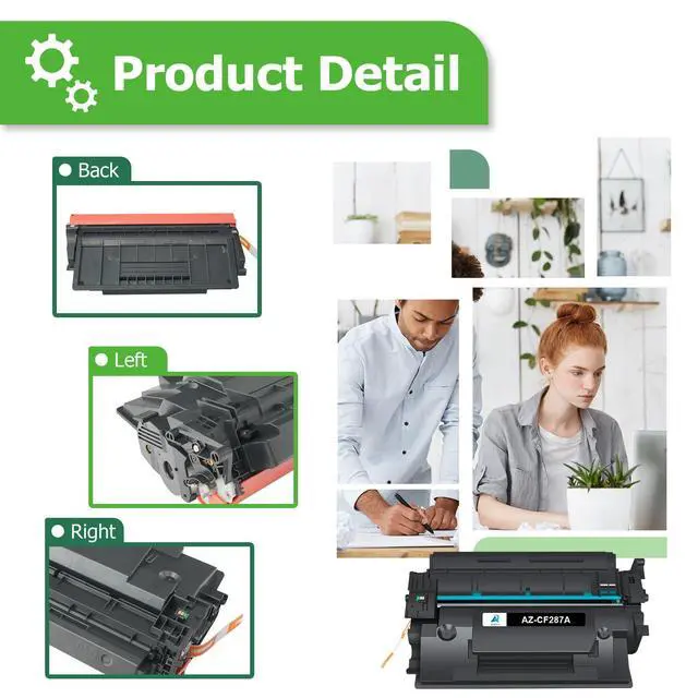 Alt view image 5 of 7 - CF287A 87A Black Toner Cartridge 87X CF287X M501 M506 4 Pack | Compatible for HP LaserJet Enterprise Pro M506 M501 M501dn M506dn M506n M506x MFP M527dn M527f M527 Series Printer Ink