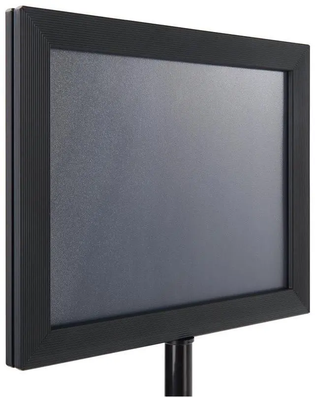 Alt view image 2 of 4 - Adjustable Sign Stand for 11" x 8-1/2" Ads Extends to 60" High - Black Finished Aluminum