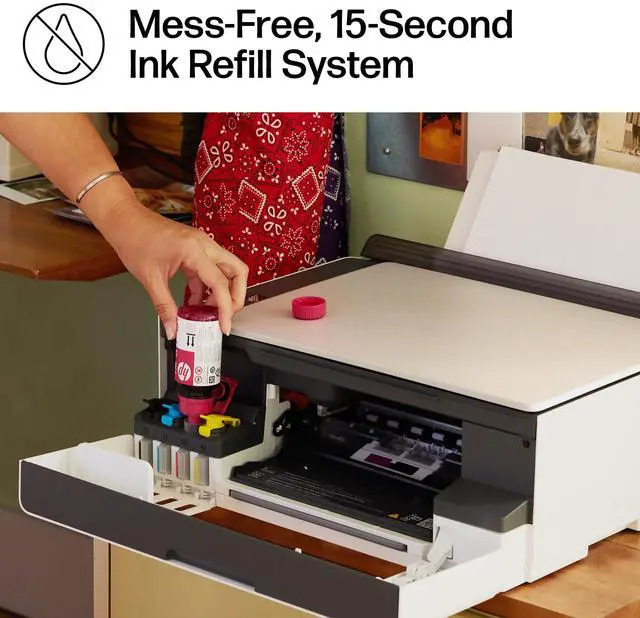 Alt view image 5 of 7 - Smart Tank 5103 Wireless All-in-One Ink Tank Printer, Scanner,2 Years of Ink, 100 Sheets of Photo Paper Included, Cartridge-Free, Refillable, AI-Enabled (5D1B2A)