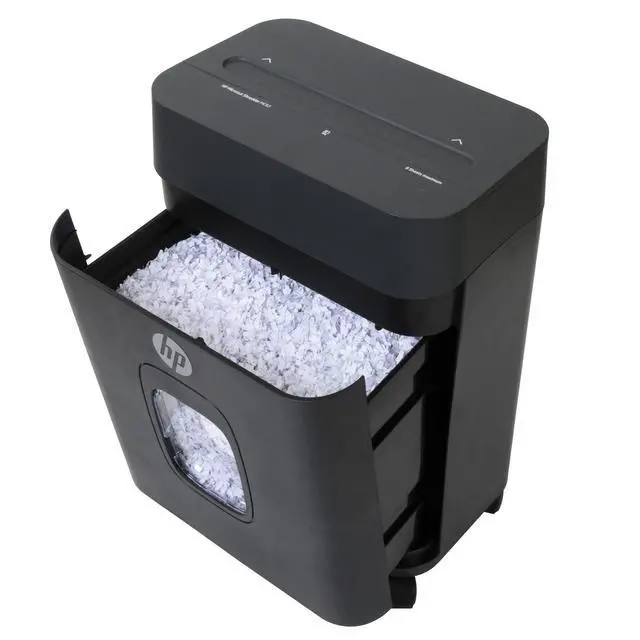Alt view image 3 of 7 - HP - Micro Cut Paper Shredder, 8-Sheet Capacity, Slide Top Design, Pullout Basket, High Security Shredding for Home Use, Compact Size with Rolling Casters