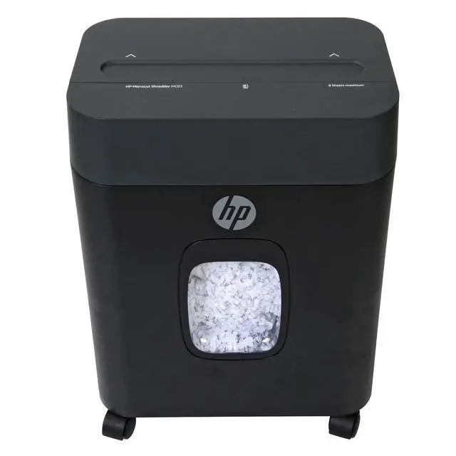 Alt view image 5 of 7 - HP - Micro Cut Paper Shredder, 8-Sheet Capacity, Slide Top Design, Pullout Basket, High Security Shredding for Home Use, Compact Size with Rolling Casters