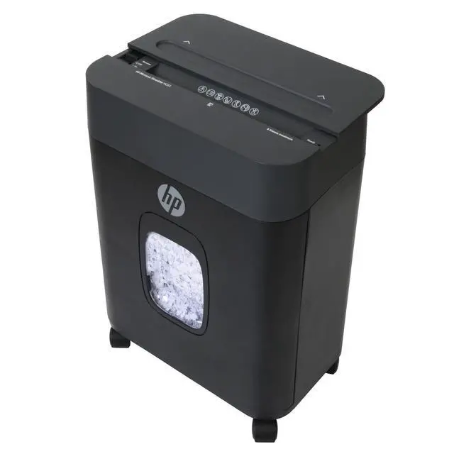 Alt view image 7 of 7 - HP - Micro Cut Paper Shredder, 8-Sheet Capacity, Slide Top Design, Pullout Basket, High Security Shredding for Home Use, Compact Size with Rolling Casters