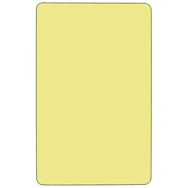Alt view image 3 of 3 - 30''W x 48''L Rectangular Yellow Thermal Laminate Activity Table - Height Adjustable Short Legs