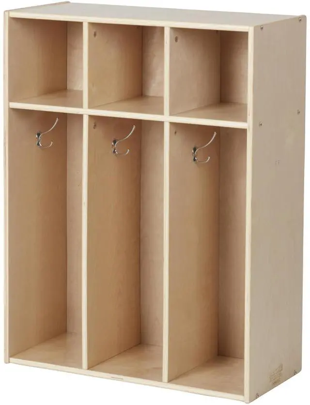 Main image of Sleekline 3-Section Toddler Storage Coat Locker, Kids Furniture, Natural