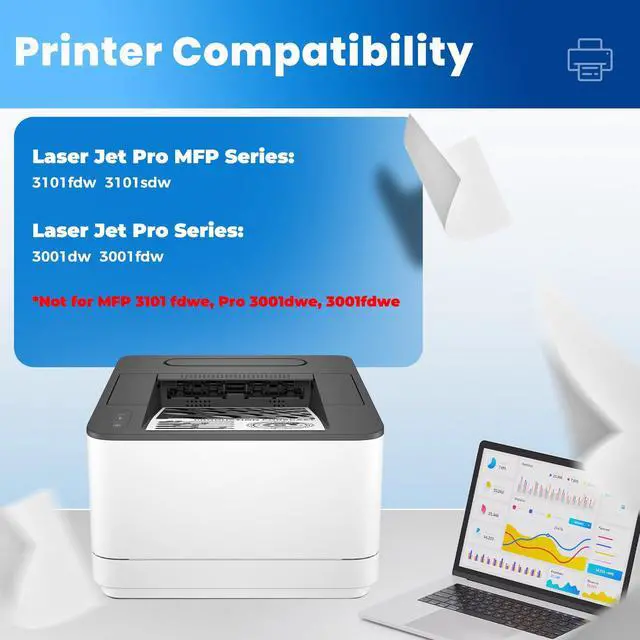 Alt view image 2 of 7 - 138A Black Toner Cartridge MFP 3101fdw W1380A Compatible for HP 138A 138X Black Toner Cartridge Replacement HP138A HP138X Works with Laser Jet Pro 3001dw 3001fdw Pro MFP 3101fdw 3101sdw, 2-Pack