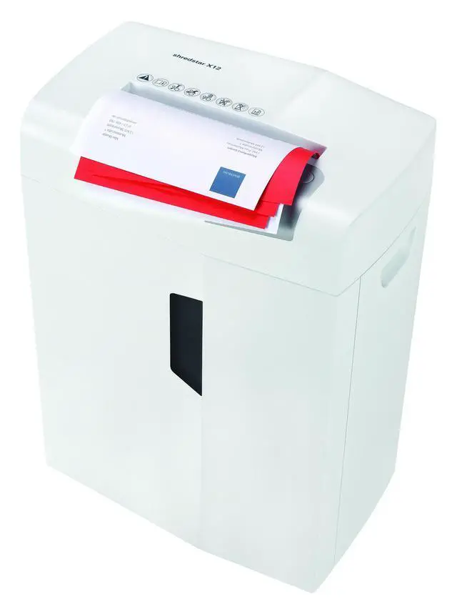 Alt view image 3 of 7 - shredstar X12 Cross-Cut; Shreds Up to 12 Sheets; 6.1-Gallon Capacity Shredder, White | 1059