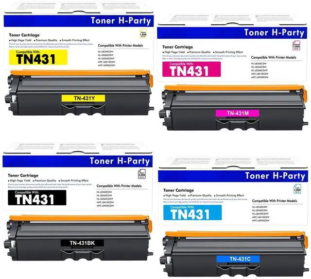 Main image of TN431 TN-431 4-Color Toner Cartridge Set TN 431 TN-431 MFC-L8900CDW | Compatible for Brother TN431 MFC-L8900CDW HL-L8360CDW HL-L8260CDW MFC-L8610CDW HL-L8360CDWT MFC L8900CDW Printer Ink