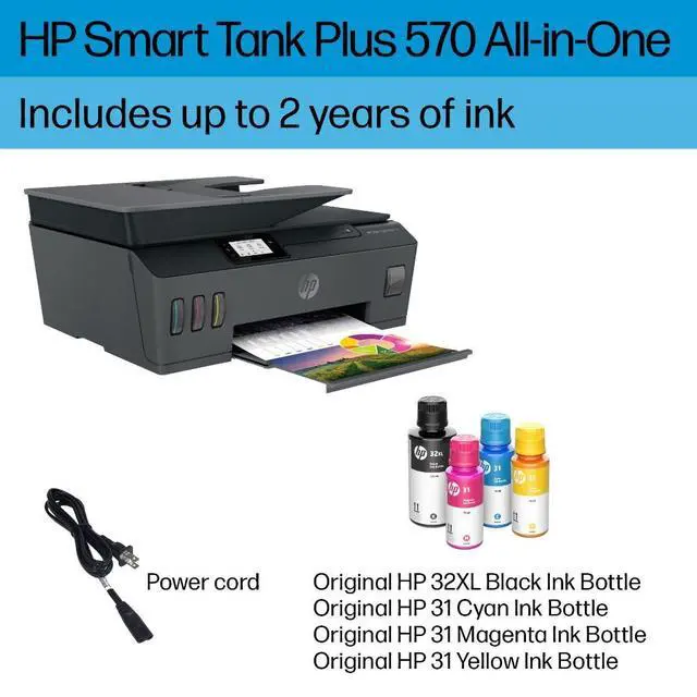 Alt view image 6 of 7 - Smart Tank Plus 570 Wireless All-in-One Ink Tank Printer with up to 2 Years of Ink Included (5HX14A)