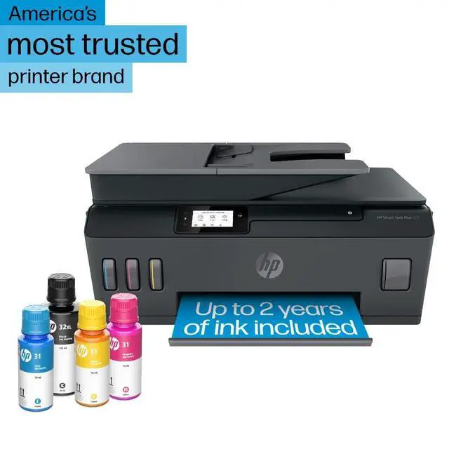 Alt view image 2 of 7 - Smart Tank Plus 570 Wireless All-in-One Ink Tank Printer with up to 2 Years of Ink Included (5HX14A)