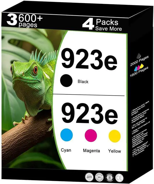 Main image of 923e Ink Cartridges Combo Pack Replacement for HP 923 XL 923XL Work with OfficeJet 8120 8122 8124e Pro 8135e 8138e 8139e 8130e 8132e Printer with V17.3.1 Chip (4 Packs, Cyan Magenta Yellow Black)