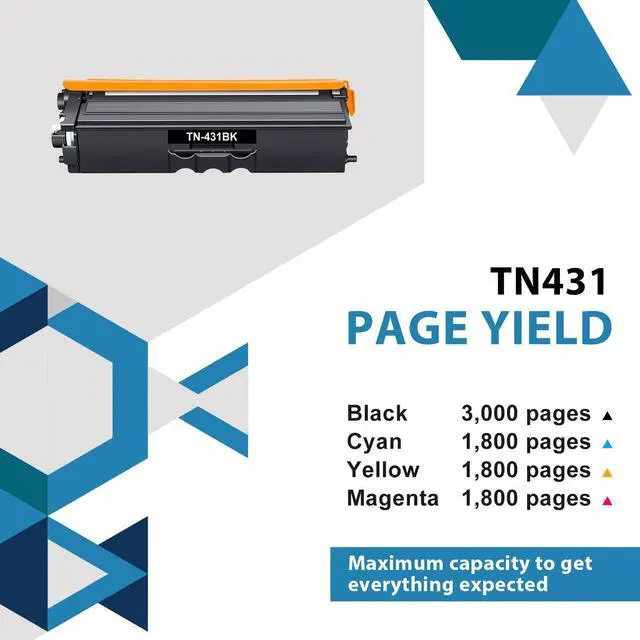 Alt view image 4 of 6 - TN431 TN-431 4-Color Toner Cartridge Set TN 431 TN-431 MFC-L8900CDW | Compatible for Brother TN431 MFC-L8900CDW HL-L8360CDW HL-L8260CDW MFC-L8610CDW HL-L8360CDWT MFC L8900CDW Printer Ink