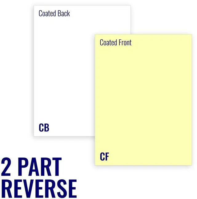 Alt view image 2 of 2 - 8.5 x 14 Excel One Carbonless Paper, 2 Part Reverse (Canary/Bright White), 1250 Sets, 2500 Sheets, 5 Reams