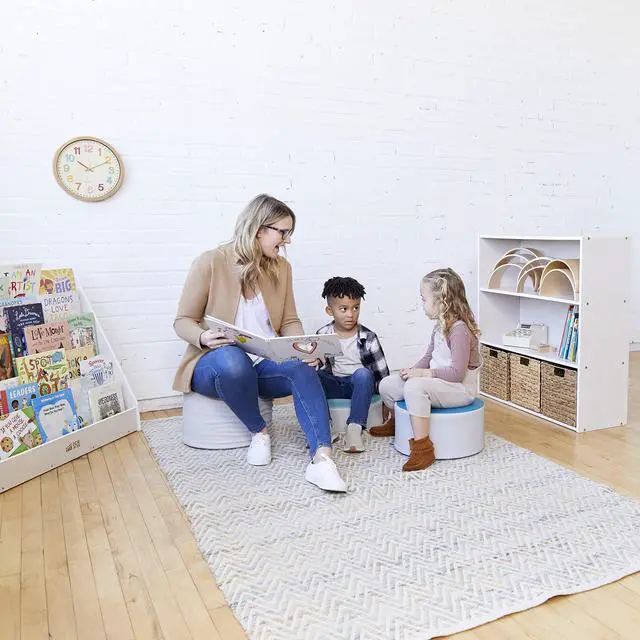 Alt view image 2 of 7 - Birch Streamline 3-Shelf Storage Cabinet, 36in High, Bookcase for Classroom and Playroom, White Wash