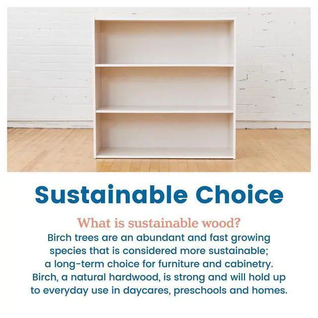 Alt view image 7 of 7 - Birch Streamline 3-Shelf Storage Cabinet, 36in High, Bookcase for Classroom and Playroom, White Wash