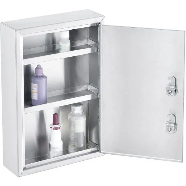 Alt view image 7 of 7 - Stainless Steel Compact Medical Security Cabinet with Double Key Locks