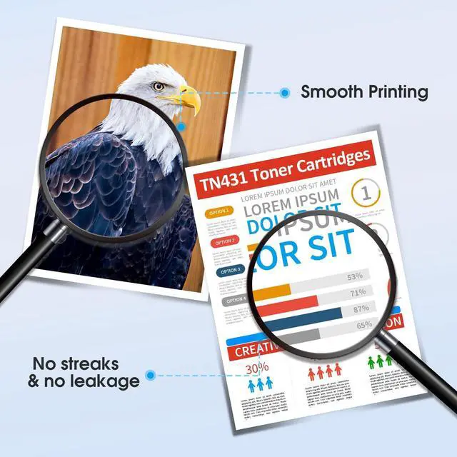 Alt view image 4 of 7 - TN431 4-Color Toner Cartridge Set Replacement for Brother TN-431 TN 431 | Work with HL-L8260CDW HL-L8360CDW MFC-L8900CDW MFC-L8610CDW MFC-L9570CDW High Yield Color Toner Set (4 Pack, BK/C/M/Y)