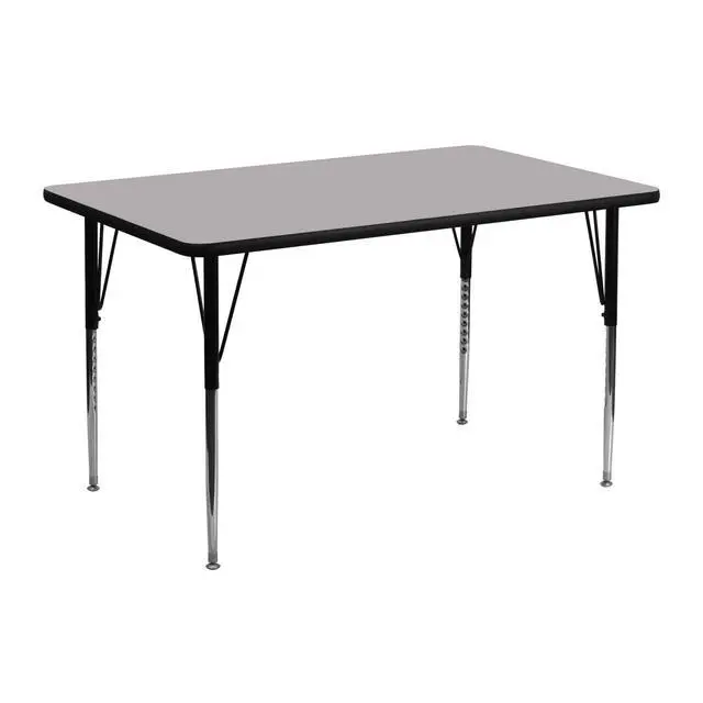 Alt view image 3 of 7 - Adjustable Kids Activity Table for Home Use, Height-Adjustable Classroom Table for Kids, 24" W x 48" D x 21.125-30.125" H, Gray