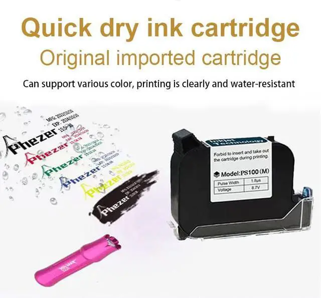 Alt view image 7 of 7 - Upgraded Mini Inkjet Printer for Flat and Curved Surface PC11 Plus, 25 Languages & Quick-Drying Ink Cartridge, Portable Pocket Marking Device for Date Time Barcode Logo Qrcode Batch Number
