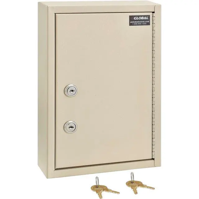 Alt view image 2 of 7 - Medical Security Cabinet, 8" W x 2-5/8"D x 12-1/8"H, Dual Key Locks, Beige