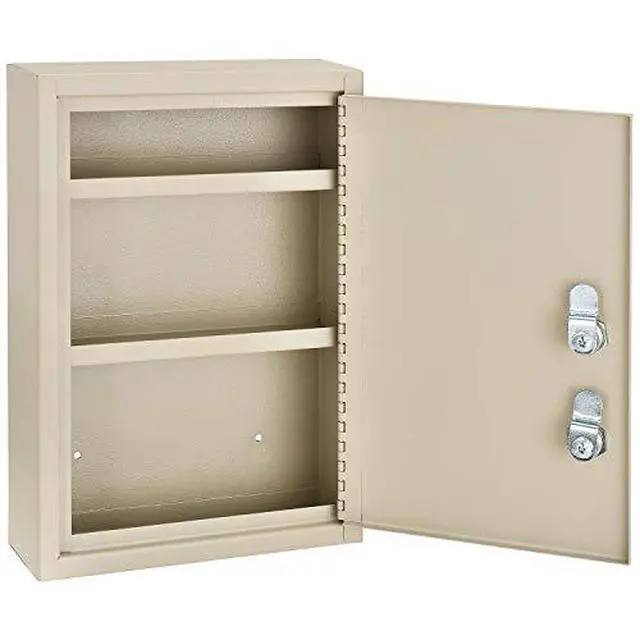 Alt view image 5 of 7 - Medical Security Cabinet, 8" W x 2-5/8"D x 12-1/8"H, Dual Key Locks, Beige