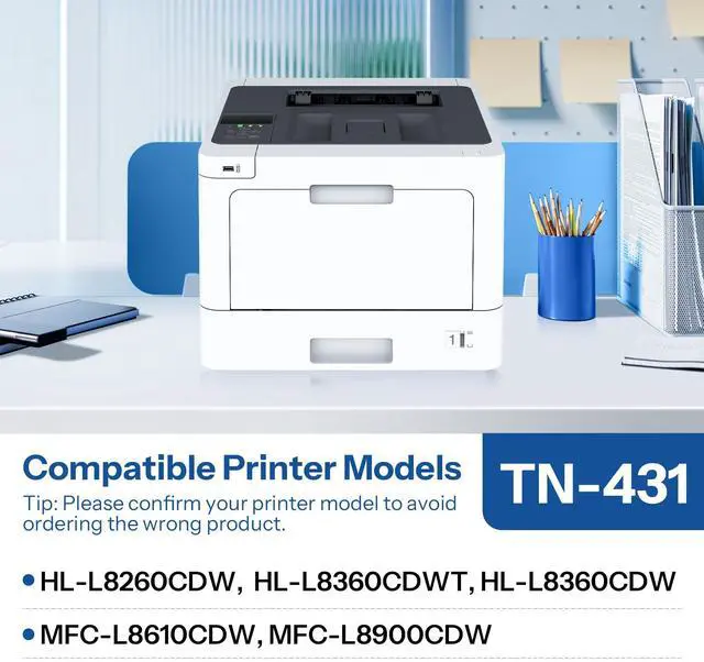 Alt view image 2 of 6 - TN-431 TN431 Cyan Magenta Yellow Toner Cartridge Replacement for Brother TN431 TN-431 HL-L8260CDW MFC-L8900CDW HL-L8360CDW MFC-L8610CDW Printer, TN4313PK