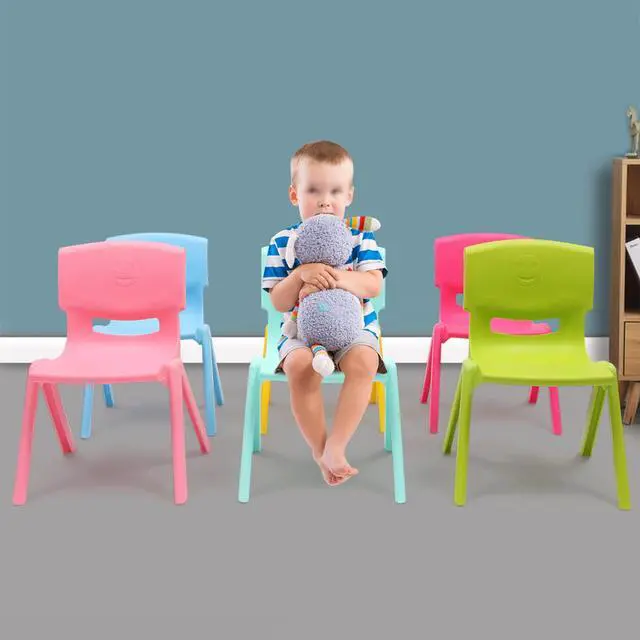 Alt view image 5 of 7 - 6PCS Colorful Stackable School Chairs for Kids, Plastic Classroom Chairs with 11in Seat Height, 220.5lb Load Capacity, 20.87in H Kids Chairs for Indoor Outdoor Use in Preschool, Daycare