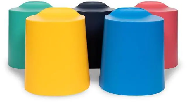 Main image of STKSTOOL-5 TailFin Plastic Stackable Stools- 5-Pack, UV Protection for Outdoor Use, 15.75 W x 16.15 D x 18.4 H, 5.2 lbs
