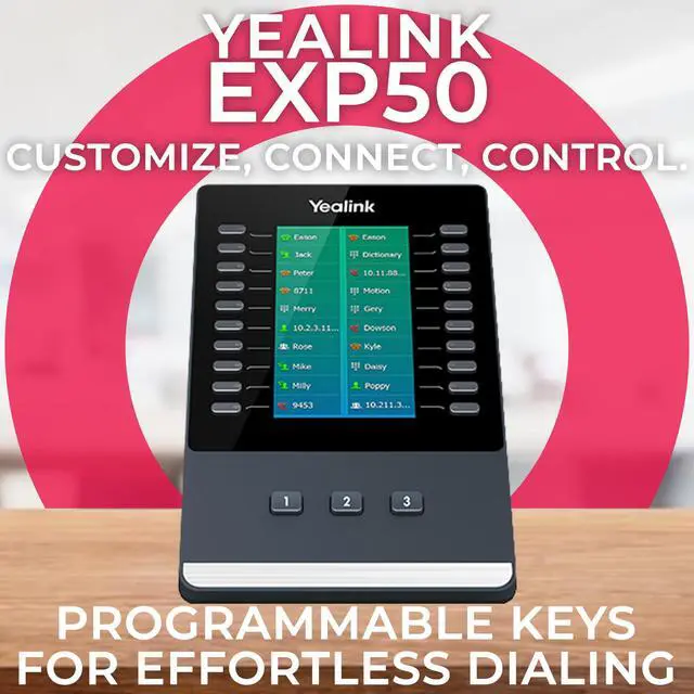 Alt view image 3 of 6 - Yealink EXP50 Expansion Module - Compatible for Yealink VoIP Phones T5 Series: T54W, T53W, MP56, MP58, T58V, T58A, T56A, T54S, T52S, T57W, T53, T58W, VP59, Customizable Wallpaper, Global Teck Cloth