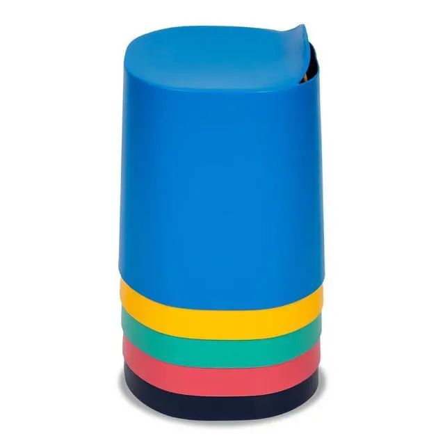 Alt view image 2 of 7 - STKSTOOL-5 TailFin Plastic Stackable Stools- 5-Pack, UV Protection for Outdoor Use, 15.75 W x 16.15 D x 18.4 H, 5.2 lbs