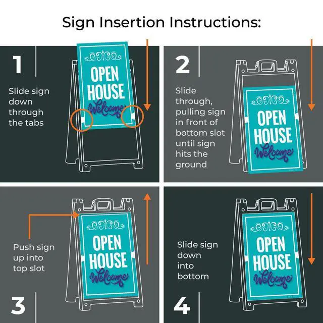 Alt view image 4 of 7 - Open House Sidewalk Sign Kit, | 24x36 Inches Replacement Panels 2-Pack Corrugated Plastic USA Made
