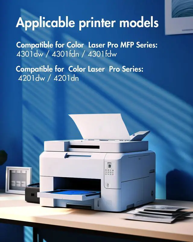 Alt view image 2 of 7 - 210X Toner Cartridges 4 Pack High Yield - 4301fdw Replacement for HP 210X HP 210A, Works for HP Color LaserJet Pro MFP 4301fdw 4301fdn 4201dw 4201dn 4301 4201 Printer | W2100X W2100A (with Chip)