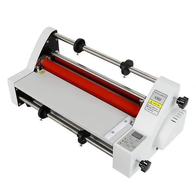 Main image of V350 Hot Cold Roll Laminator, 13" Electronic Laminating Machine Single & Dual Sided 350mm Digital Display Temperature Control with 4 Rollers for Office(US Stock)