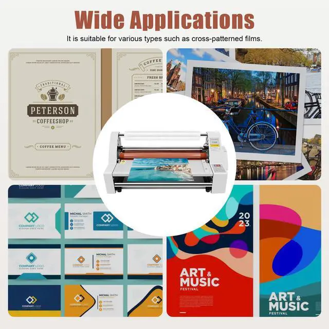 Alt view image 7 of 7 - Laminator Machine 13.78 Inch, 700W Hot and Cold Roll Laminator, Adjustable Thermal Laminating Machine w/Digital Temperature Control, Single/Double Sided Lamination for Photo/Poster/Document