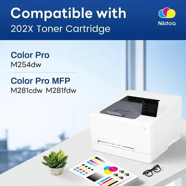 Alt view image 2 of 6 - 202X Toner Cartridges 4 Pack High Yield Replacement for HP 202X CF500X CF501X CF502X CF503X Color Pro M254dw; MFP M281cdw M281fdw Printer Ink(Black Cyan Magenta Yellow)