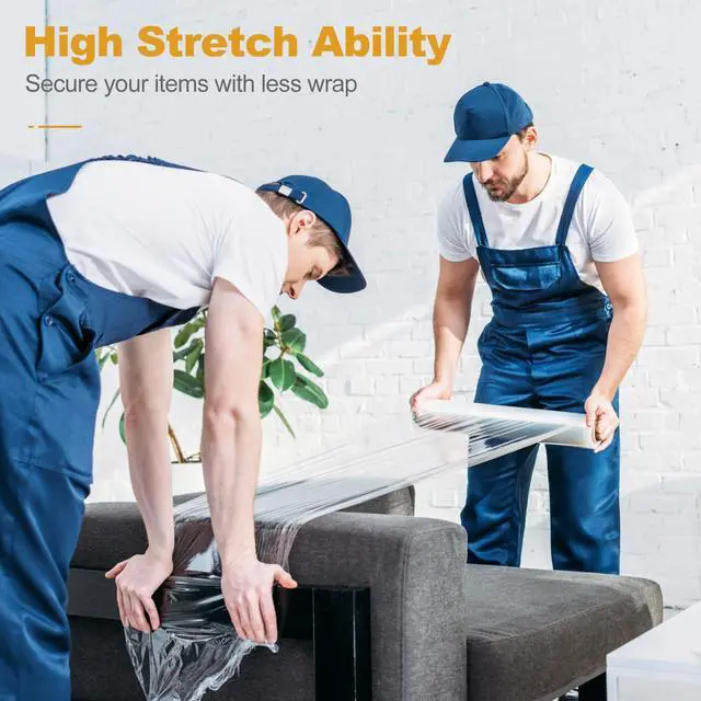 Alt view image 4 of 7 - 16 Rolls 18" x 1500 Ft Stretch Wrap, Heavy Duty Shrink Wrap Roll for Packing, 60 Gauge High Performance Plastic Wrap for Moving Packing Shipping Furniture Luggage