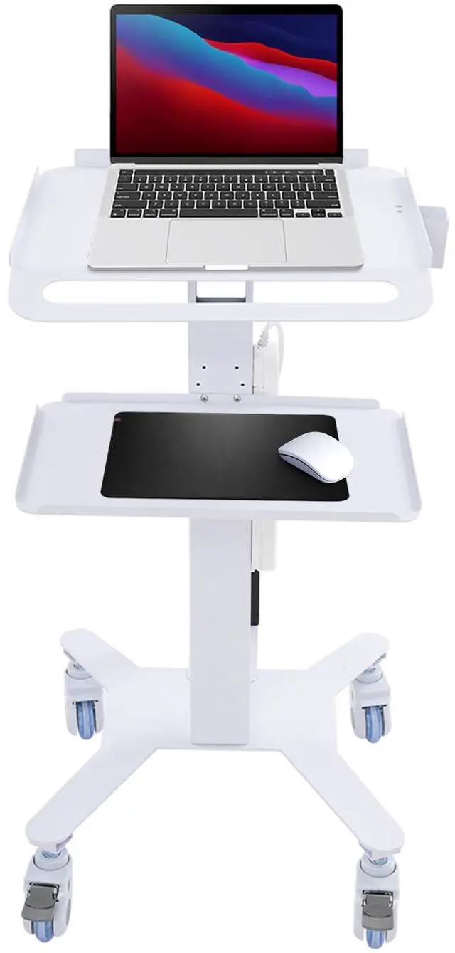 Main image of Adjustable Rolling Medical Cart,Computer Cart Mobile Standing Workstation,Salon Spa Beauty Machine Trolley Stand for Meetings Home Office (no Bracket)