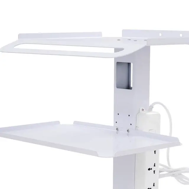 Alt view image 7 of 7 - Adjustable Rolling Medical Cart,Computer Cart Mobile Standing Workstation,Salon Spa Beauty Machine Trolley Stand for Meetings Home Office (no Bracket)